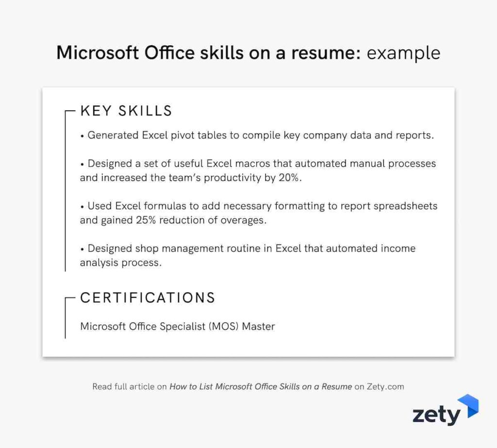 How to List Microsoft Office Skills on Resume