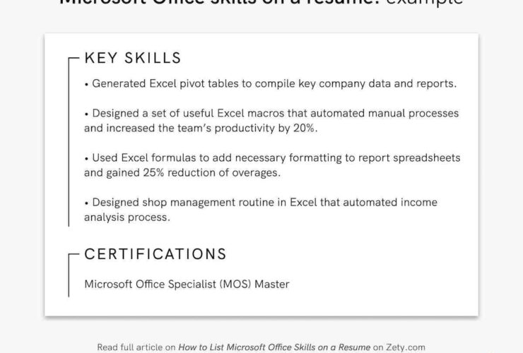 How to List Microsoft Office Skills on Resume